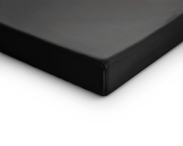 Splittopper Satijn Hoeslaken Zwart 160 x 200 - Afbeelding 4