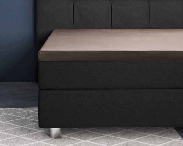 Topper Satijn Hoeslaken Taupe 180 x 200 - Afbeelding 2