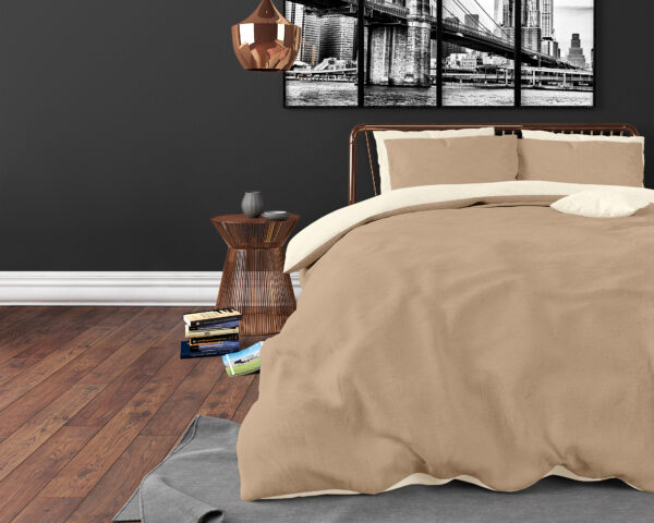 Twin Face Creme/Taupe 140 x 220 - Afbeelding 3