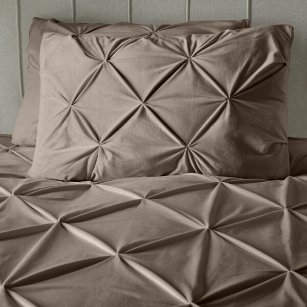 Velvet Pintuck Taupe 140 x 200/220 - Afbeelding 4