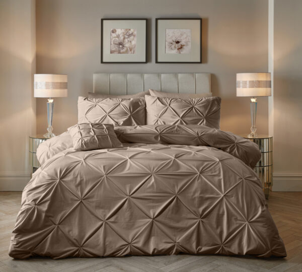 Velvet Pintuck Taupe 240 x 200/220 - Afbeelding 2