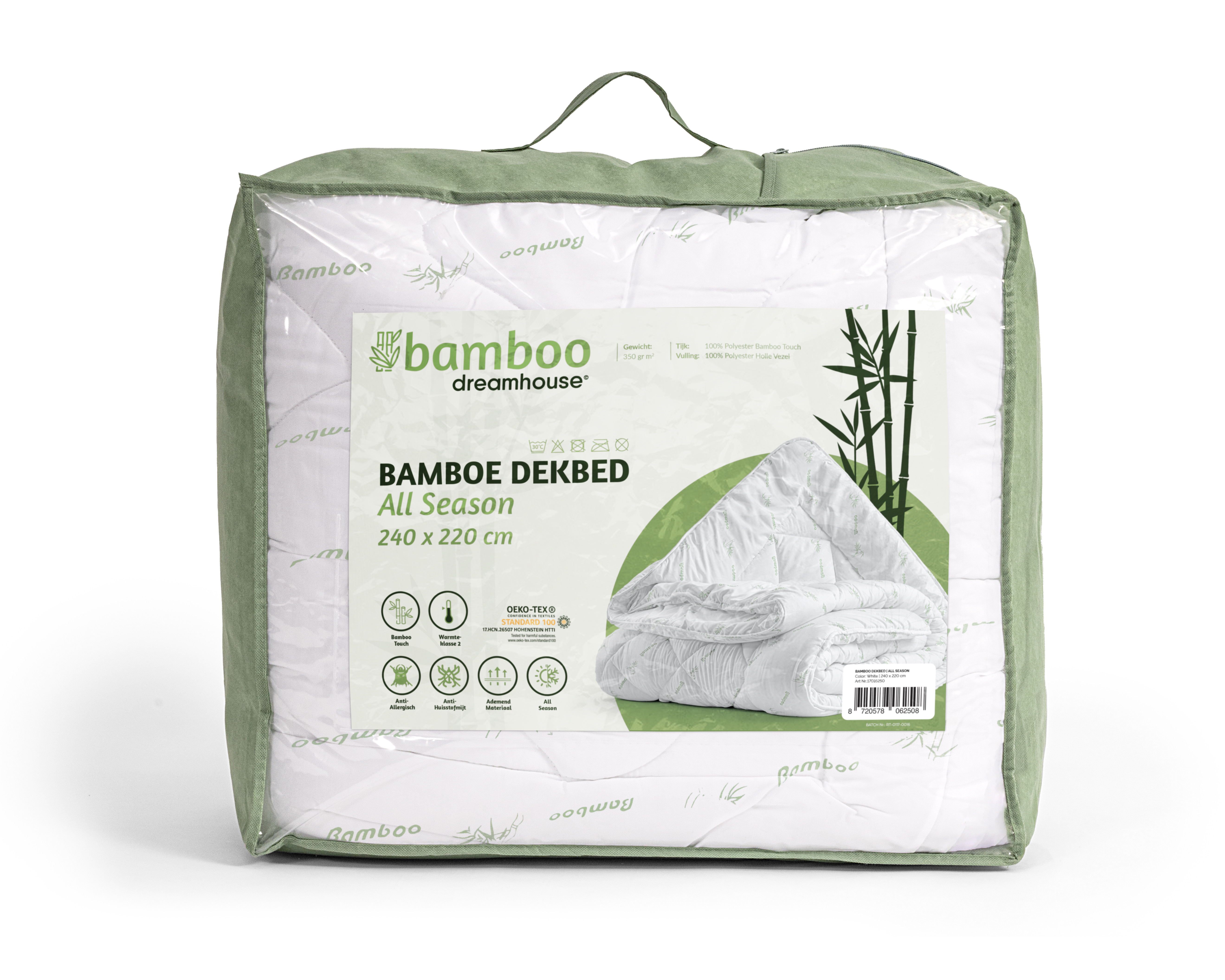 Bali Bamboe Touch Dekbed Wit 240 x 200