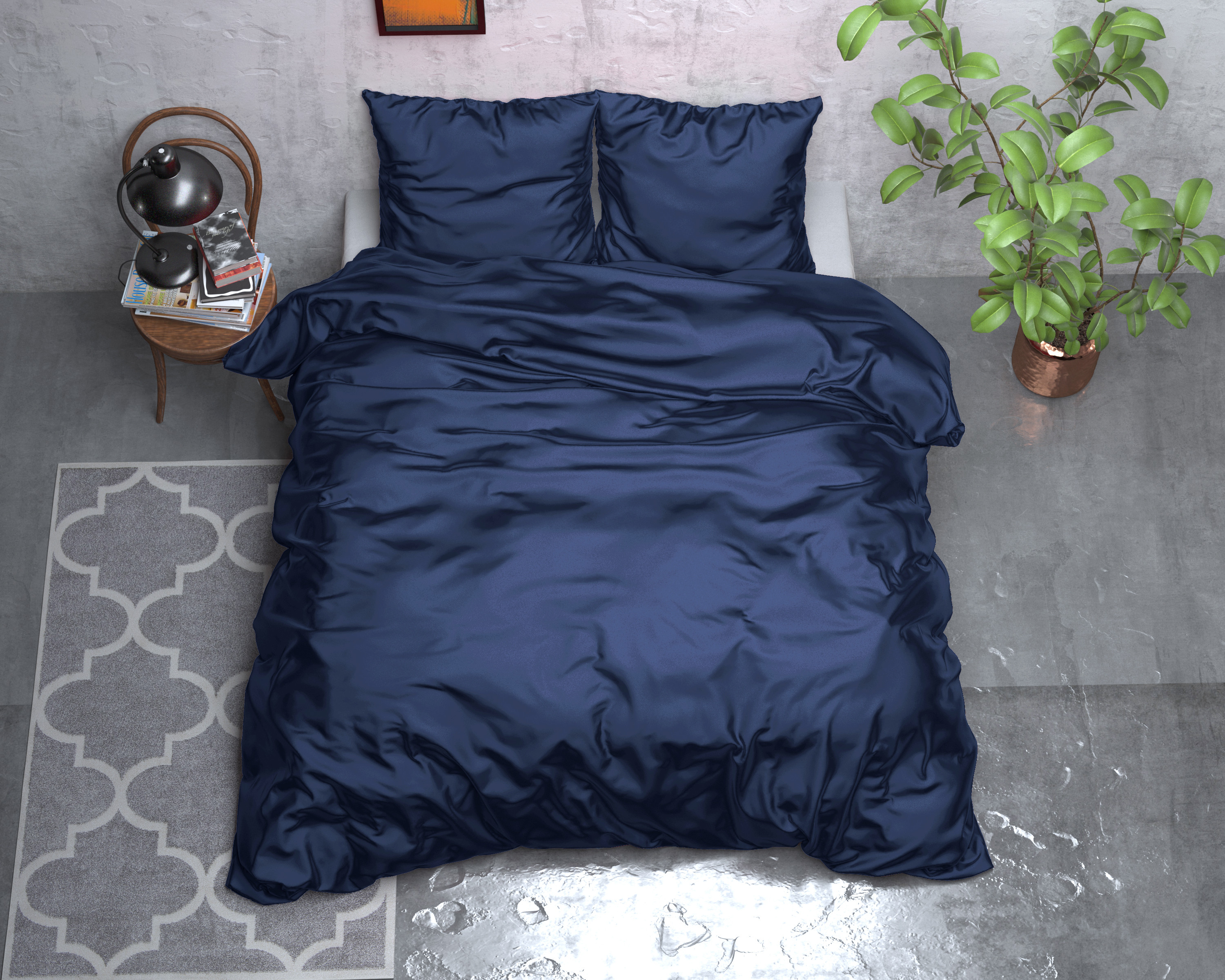 Beauty Skin Care Dekbedovertrek Navy 200 x 200/220
