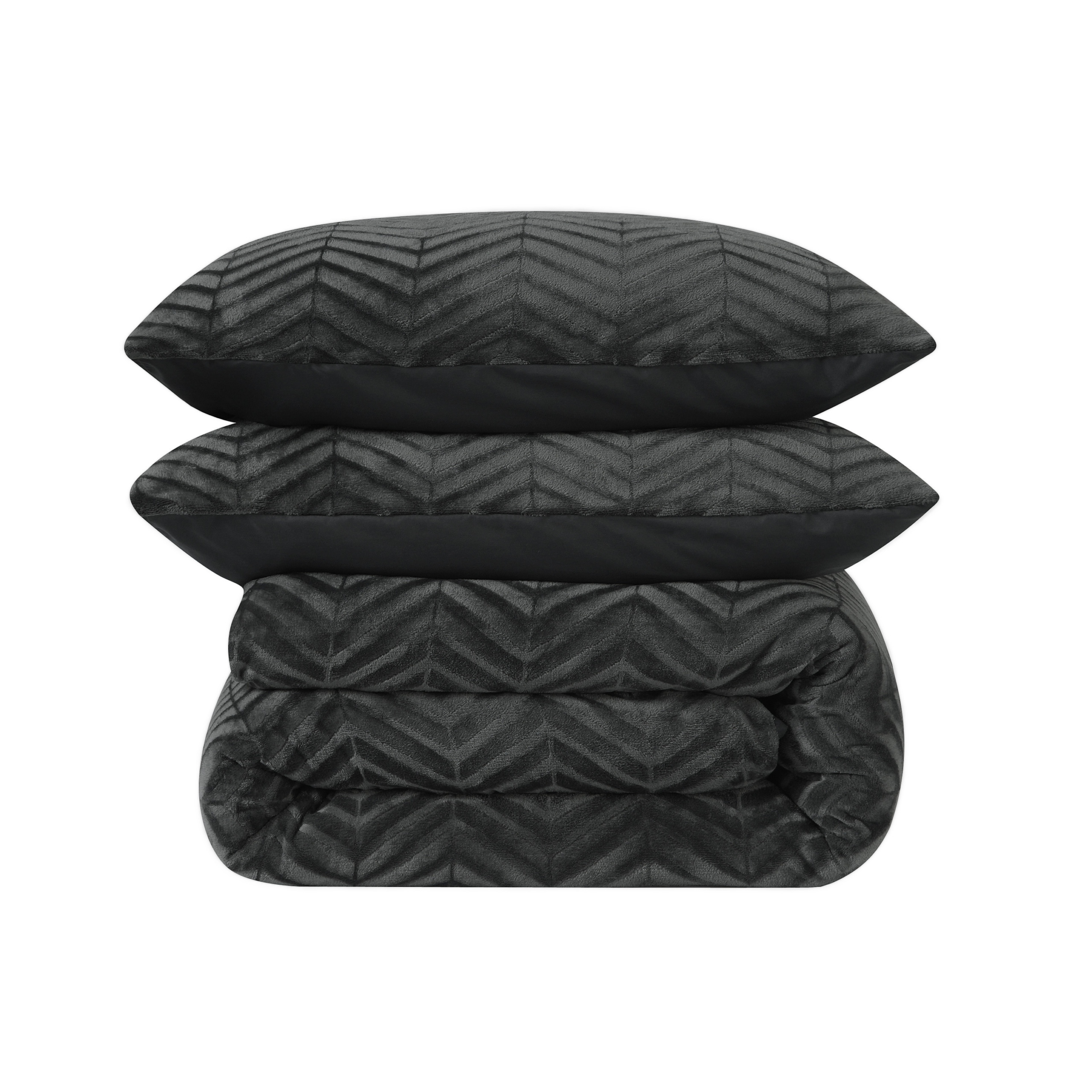 Chevron Teddy Antraciet 200 x 200/220