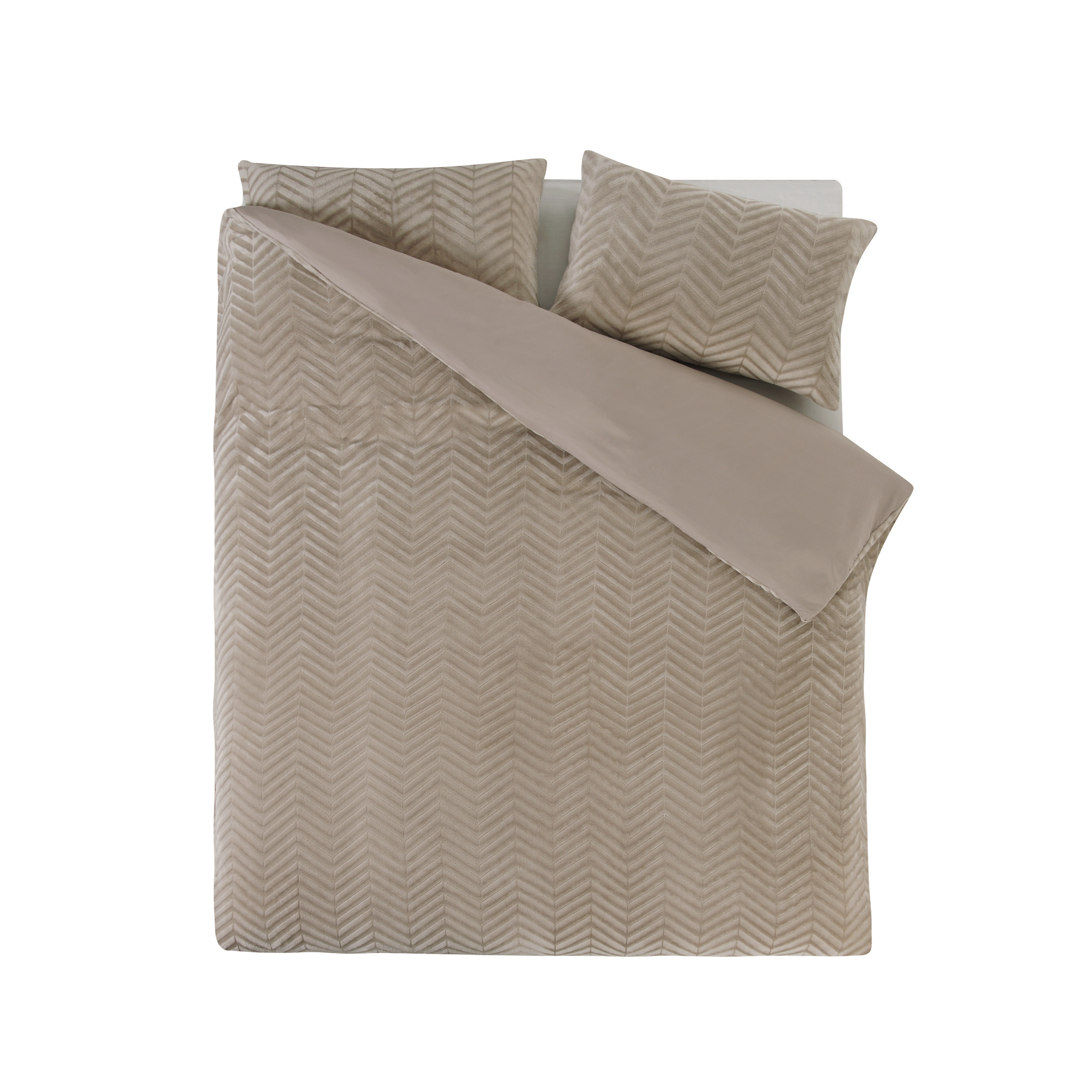 Chevron Teddy Taupe 240 x 200/220