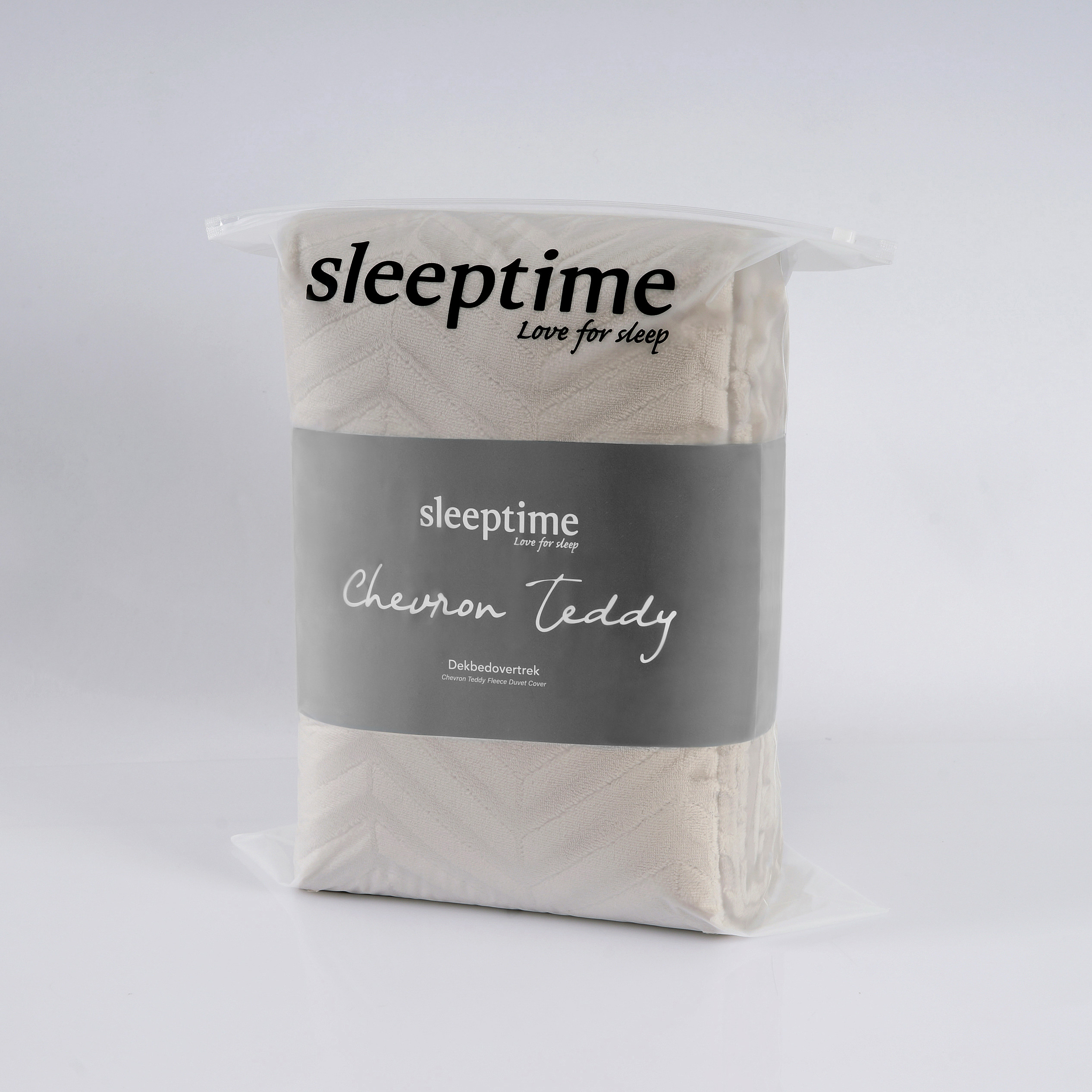 Chevron Teddy Taupe 240 x 200/220