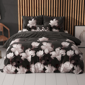 Dark Flower Zwart 140 x 220