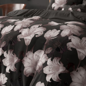 Dark Flower Zwart 140 x 220