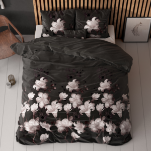 Dark Flower Zwart 140 x 220