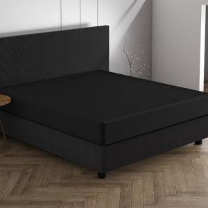 Dubbel Jersey 220 gr. Hoeslaken Zwart 160/180 x 200/220