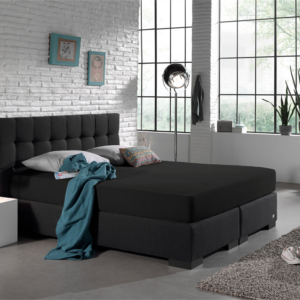 Dubbel Jersey 220 gr. Hoeslaken Zwart 160/180 x 200/220