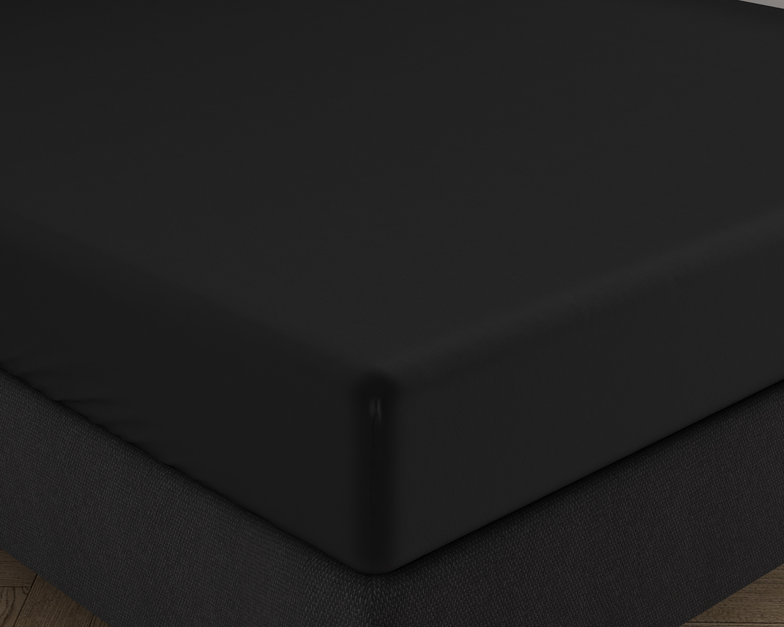 Dubbel Jersey 220 gr. Hoeslaken Zwart 190/200 x 220/230