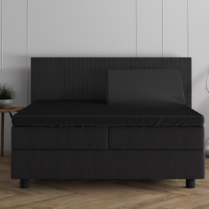 Dubbel Jersey 220 gr. Splittopper Hoeslaken Zwart 160 x 200/220