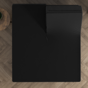 Dubbel Jersey 220 gr. Splittopper Hoeslaken Zwart 160 x 200/220