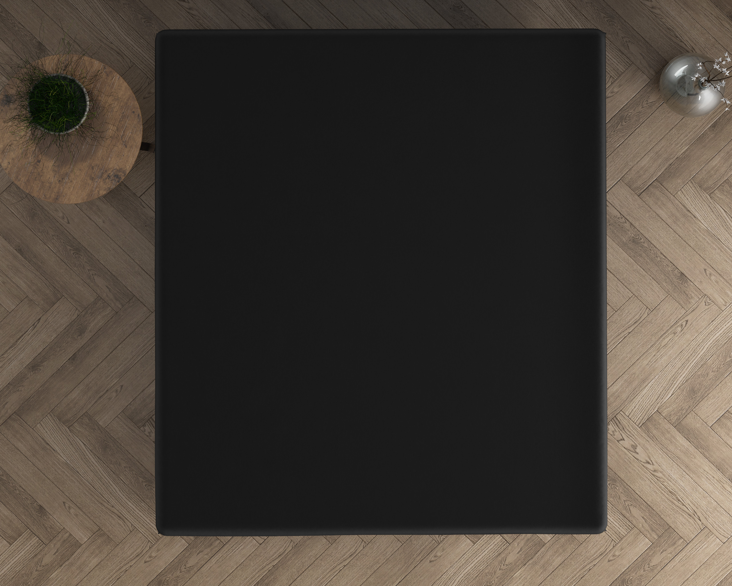 Dubbel Jersey 220 gr. Topper Hoeslaken Zwart 190/200 x 220/230