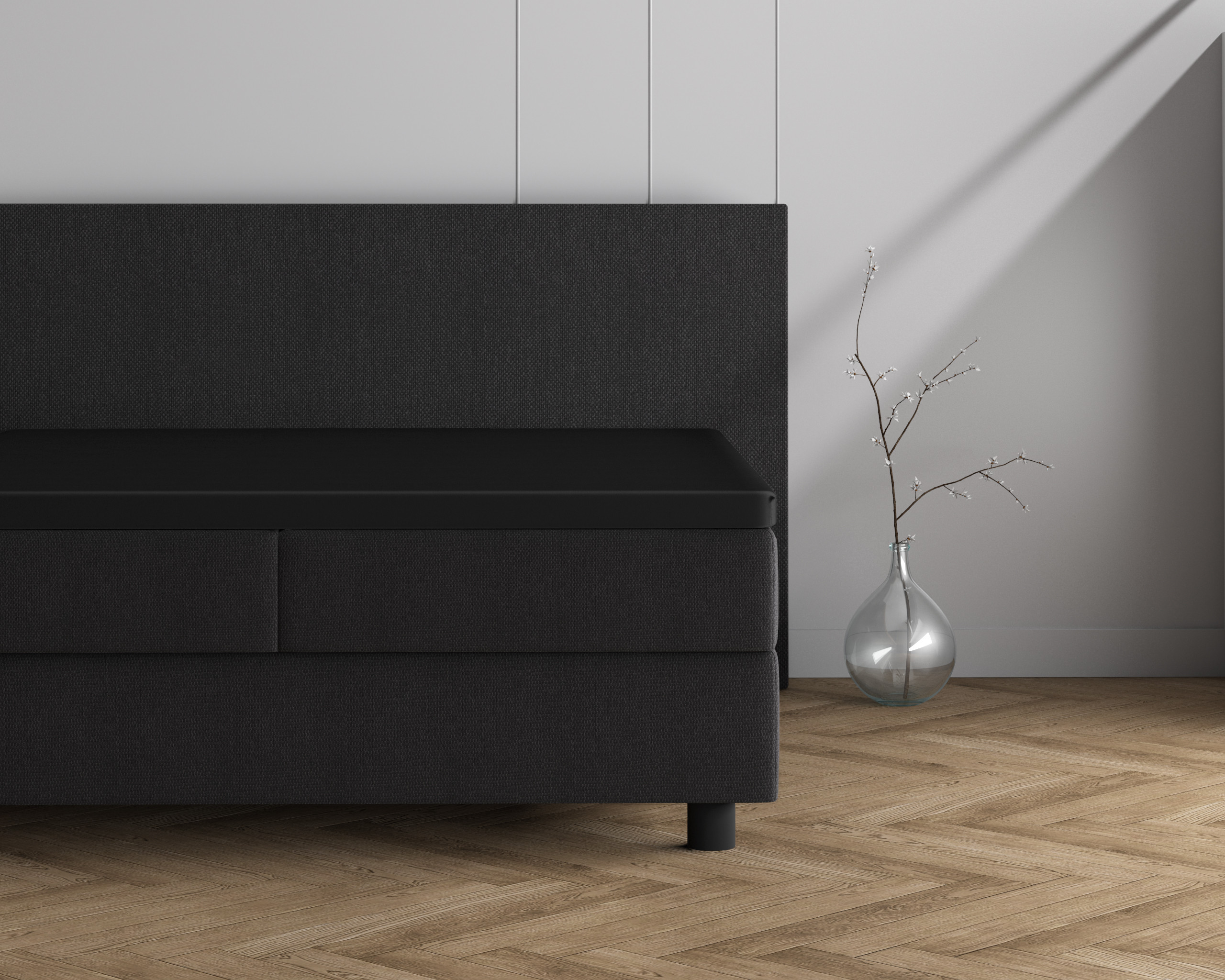 Dubbel Jersey 220 gr. Topper Hoeslaken Zwart 190/200 x 220/230