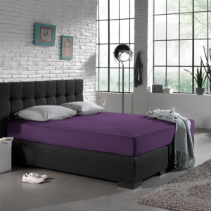 Enkel Jersey 135 gr. Hoeslaken Paars 160/180 x 200
