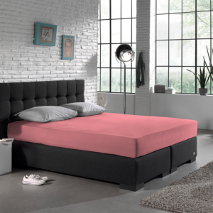 Enkel Jersey 135 gr. Hoeslaken Roze 160/180 x 200