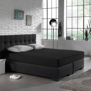 Enkel Jersey 135 gr. Hoeslaken Zwart 140 x 200