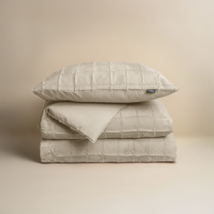 Faux Fur Check Beige 140x200/220