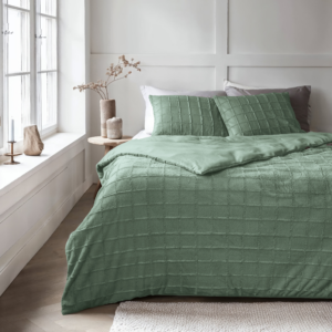 Faux Fur Check Donker Groen 140x200/220