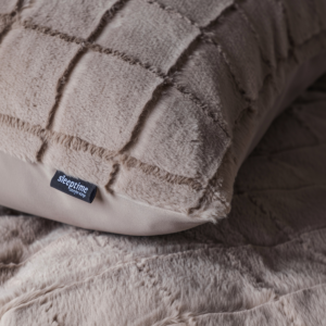 Faux Fur Check Taupe 140x200/220