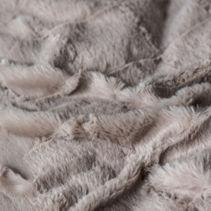 Faux Fur Check Taupe 240x200/220