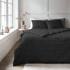 Faux Fur Check Zwart 240x200/220