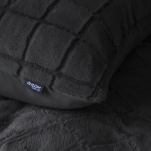 Faux Fur Check Zwart 240x200/220