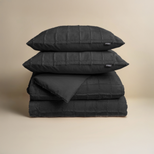 Faux Fur Check Zwart 240x200/220