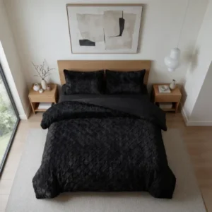 Faux Fur Syon Zwart 200 x 200/220