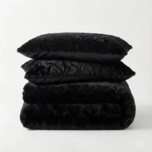 Faux Fur Syon Zwart 200 x 200/220