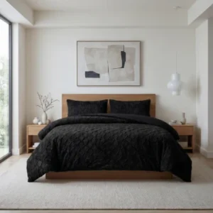 Faux Fur Syon Zwart 200 x 200/220