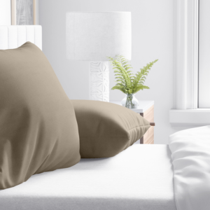 Flanel 2 in 1 Kussenslopen Taupe