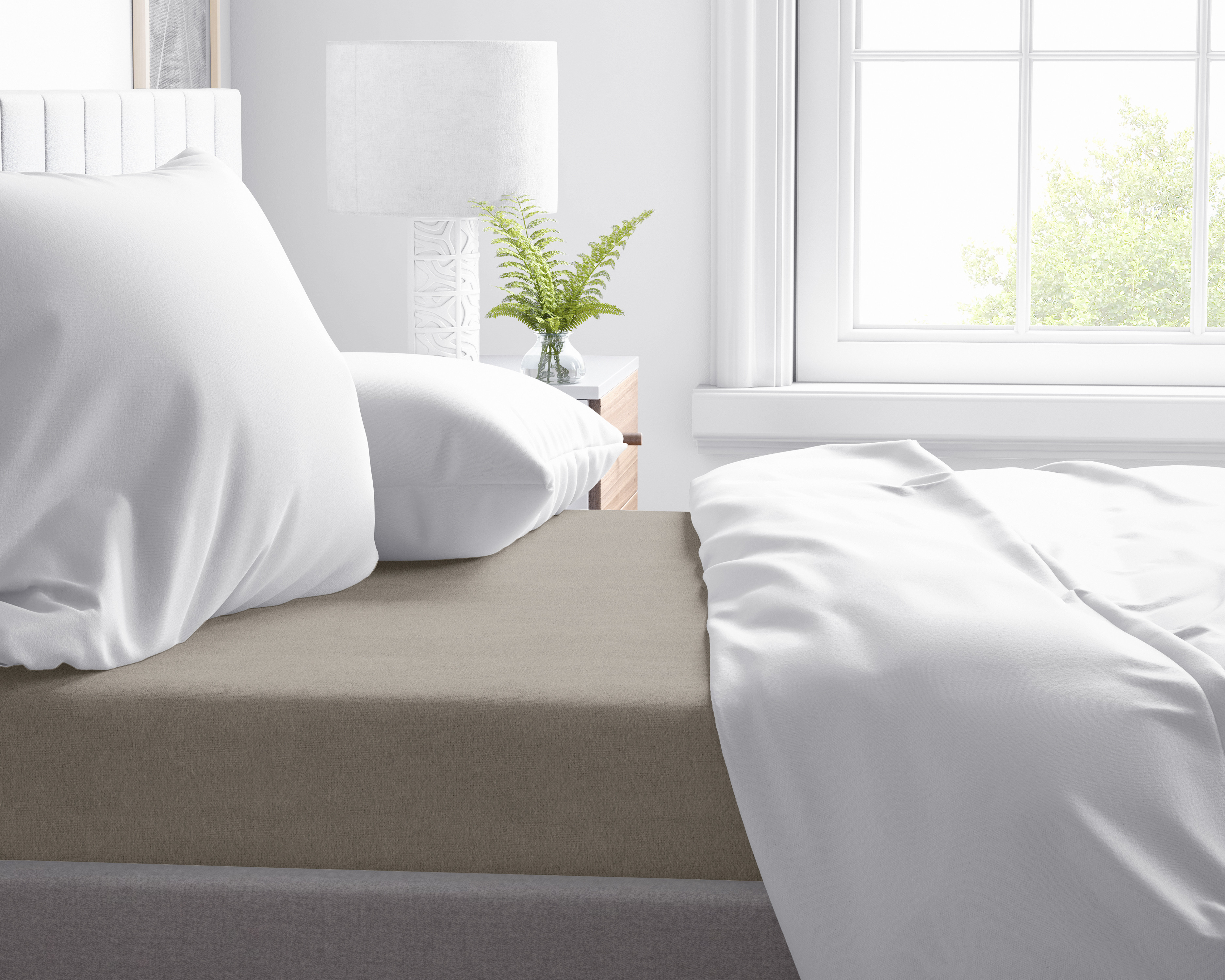 Flanel Premium Laken Taupe 200 x 250