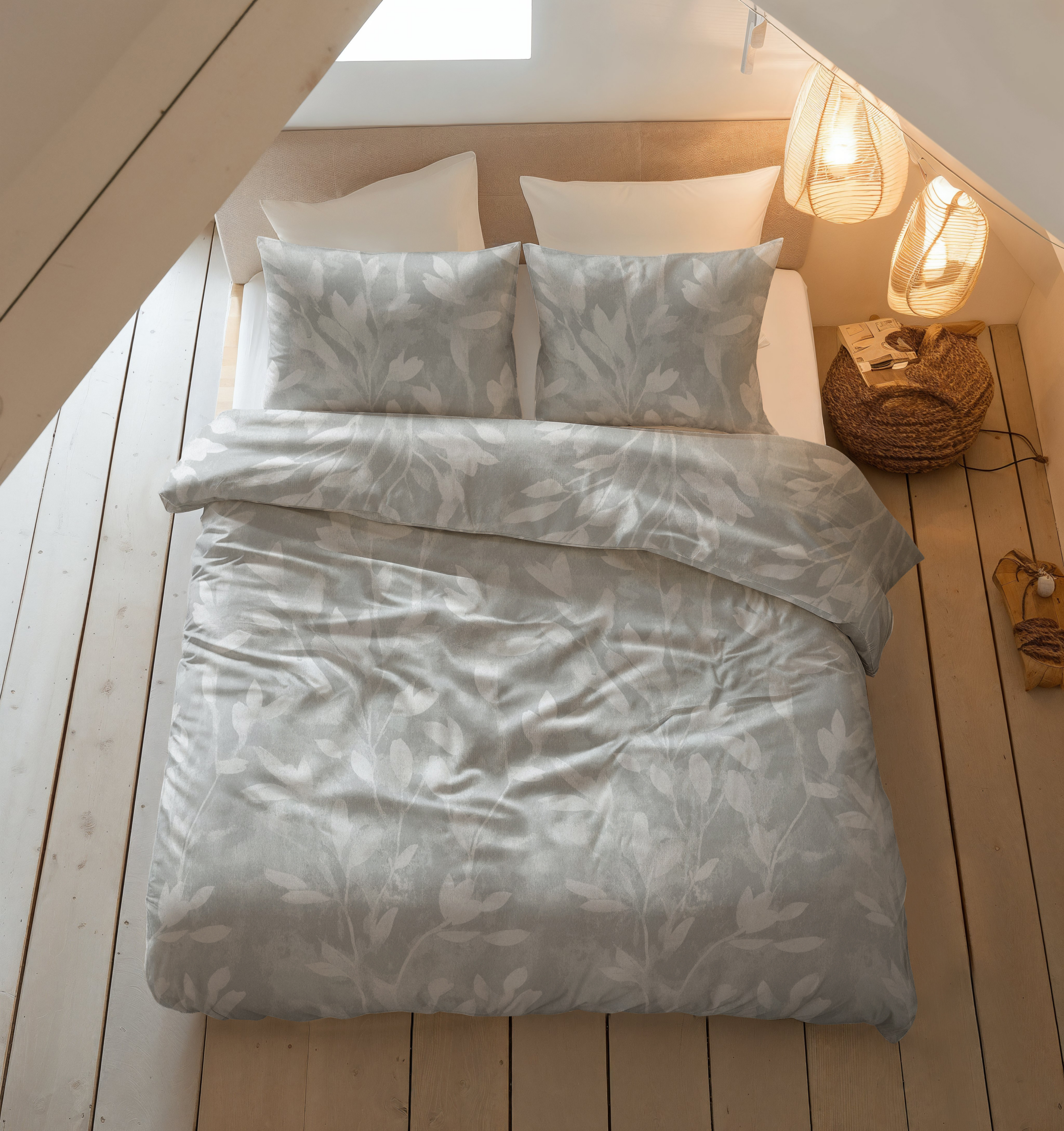 Flanel Rosa Grijs 200 x 200/220