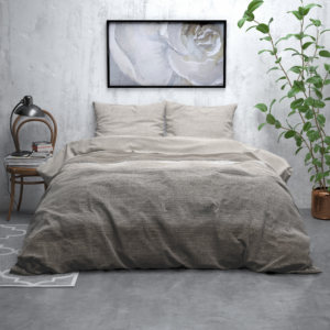 Flanel Stone Stripe Taupe 200 x 200/220