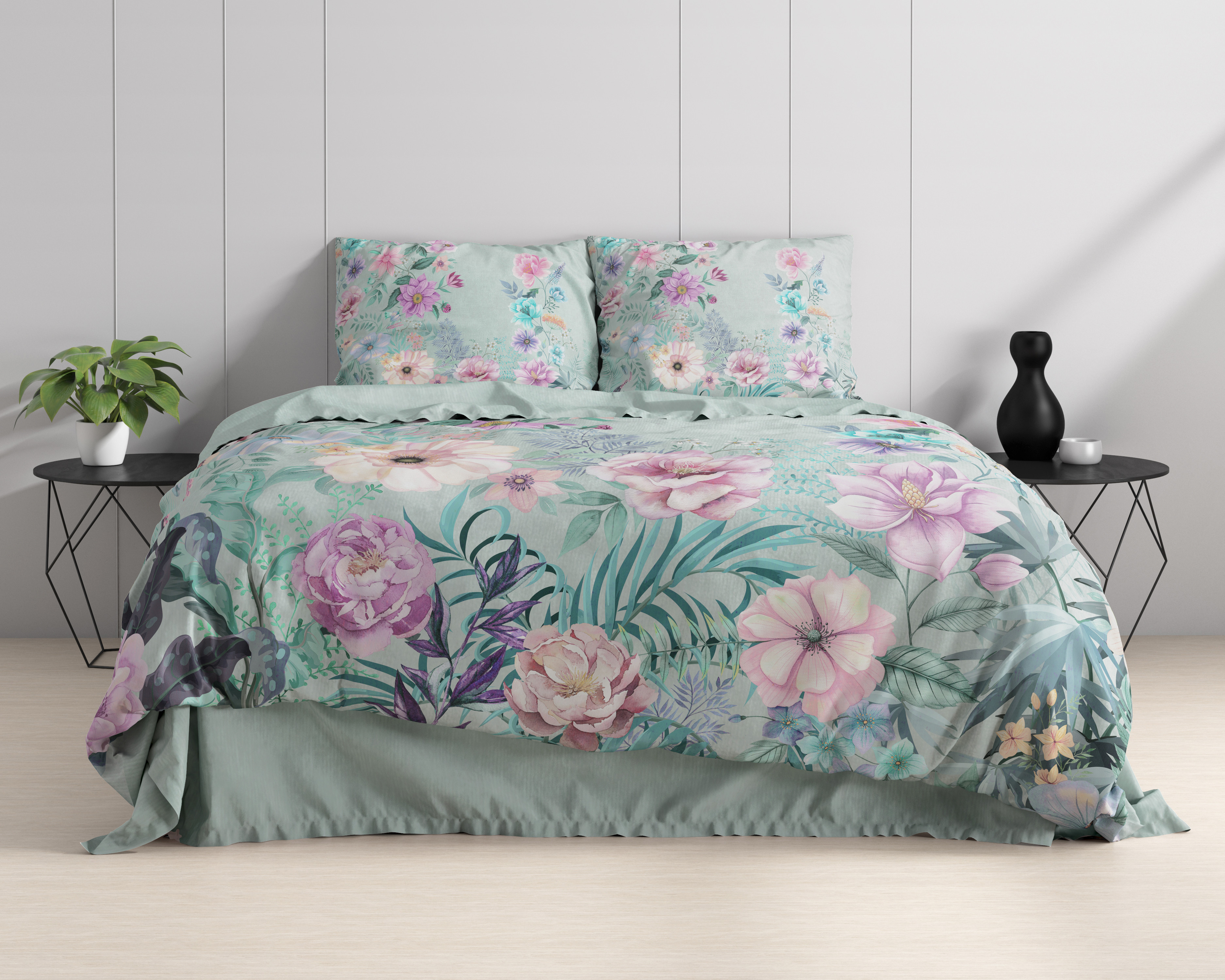 Flore Blauw 200 x 200/220