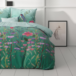 Flower & Birds Turquoise 140 x 200/220