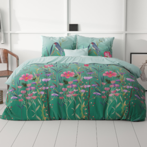 Flower & Birds Turquoise 240 x 200/220