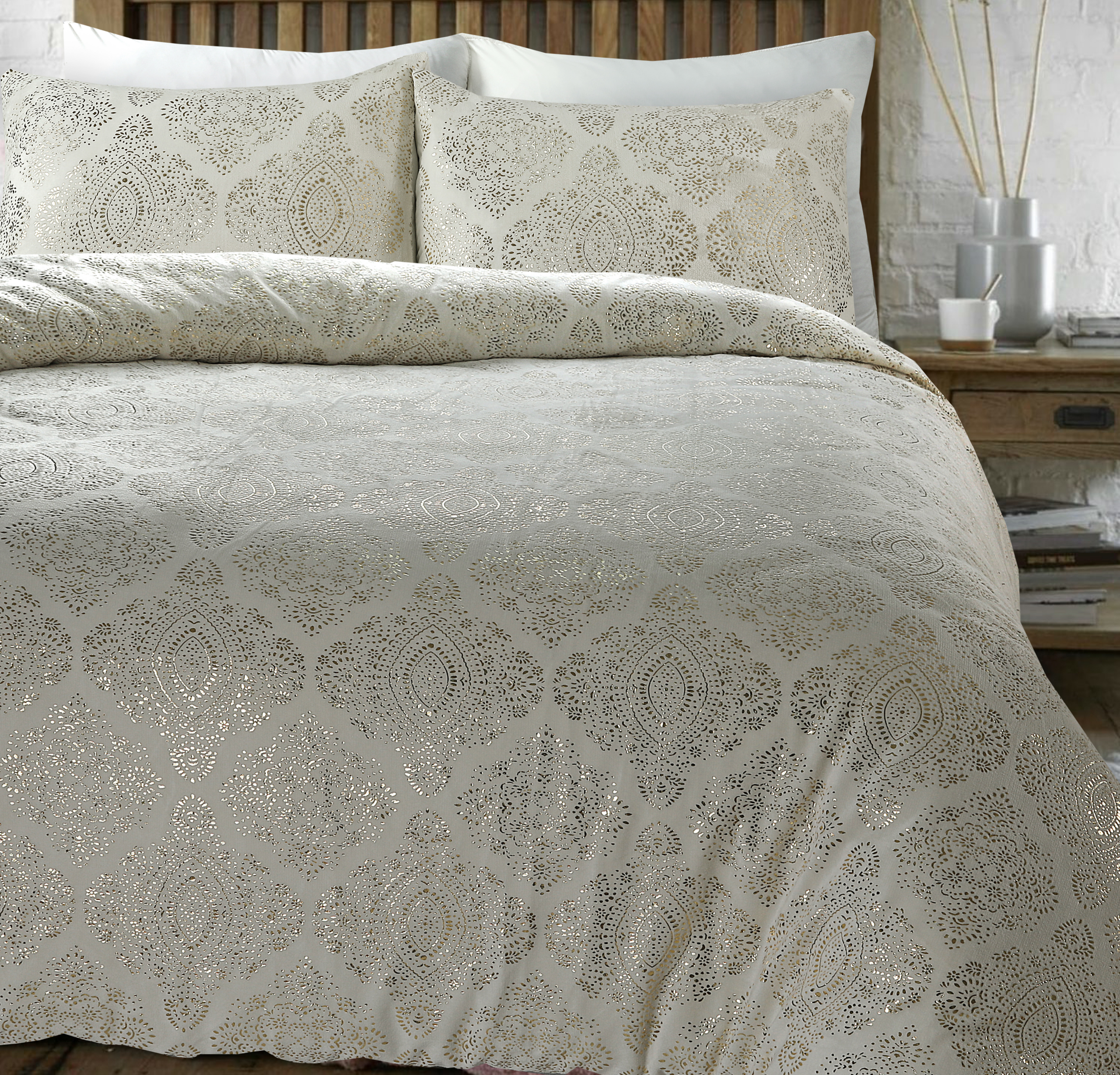 Glamour Flanel Art Foil Creme 140 x 200/220