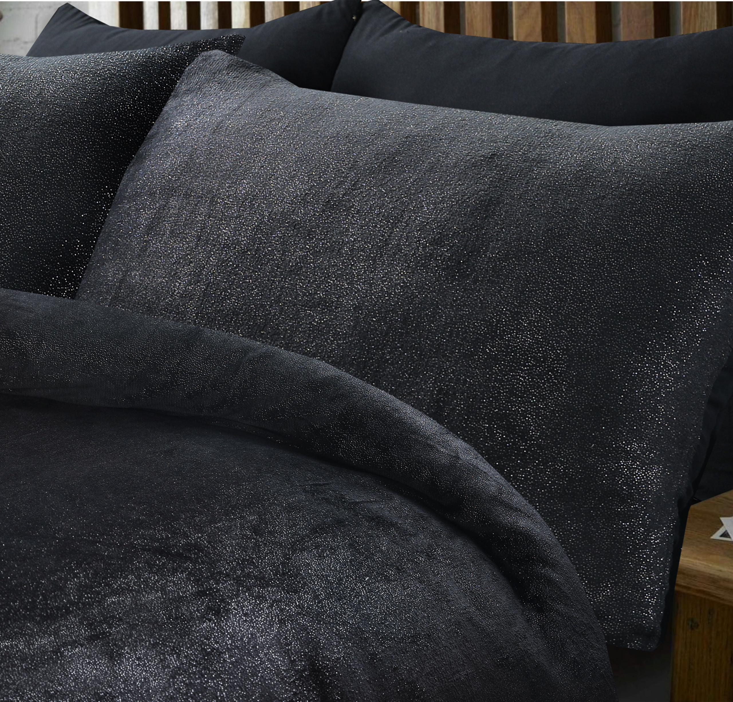 Glamour Flanel Deco Foil Zwart 240 x 200/220