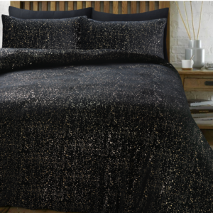 Glamour Flanel Sprankle Foil Zwart 140 x 200/220