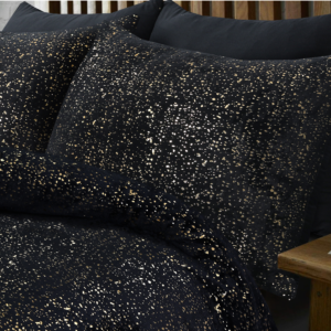 Glamour Flanel Sprankle Foil Zwart 240 x 200/220