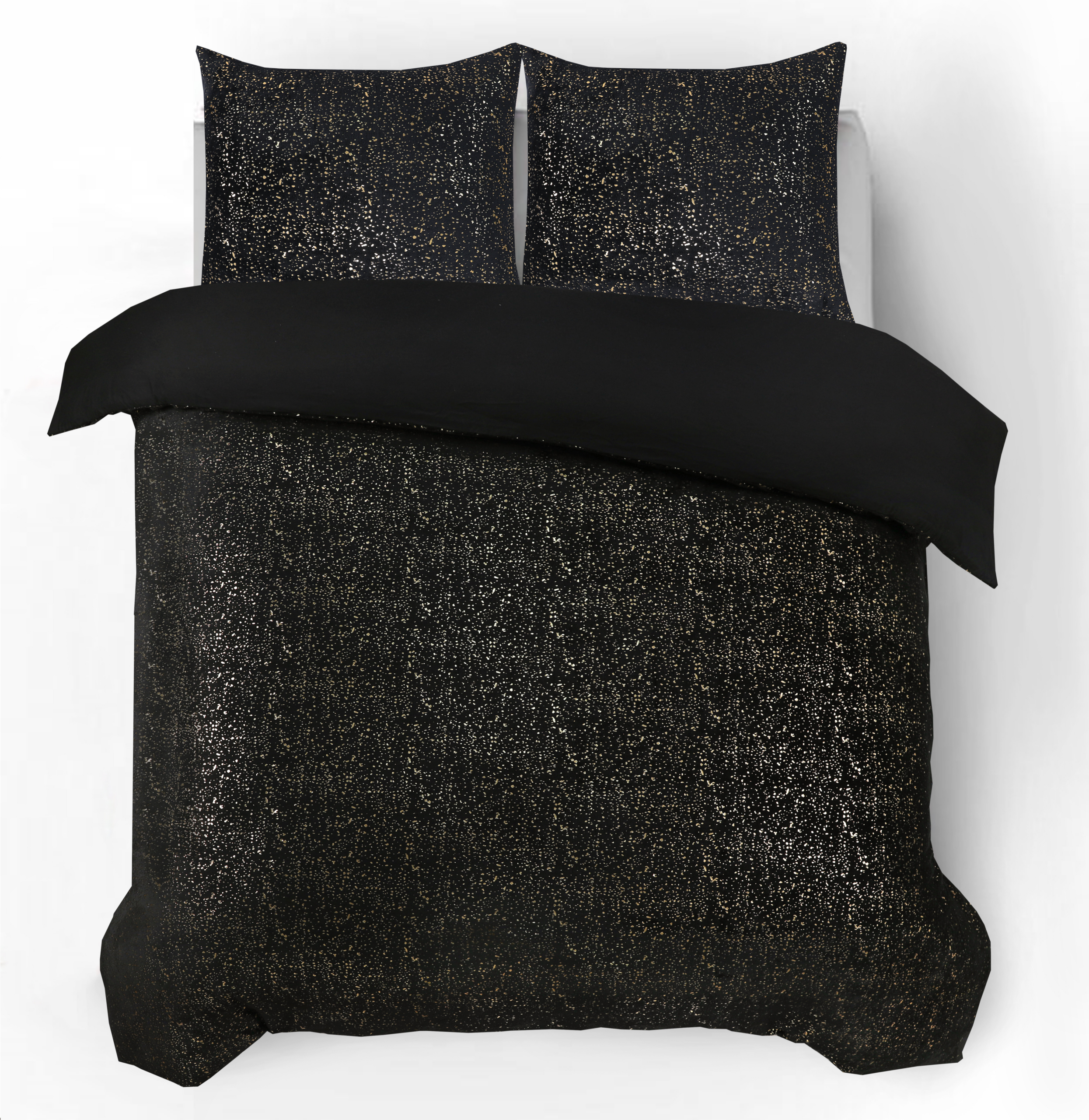 Glamour Flanel Sprankle Foil Zwart 240 x 200/220