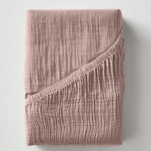 Hoeslaken Mousseline Blush Roze 140 x 200 + 30