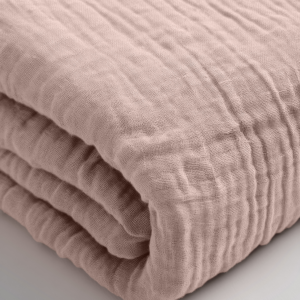 Hoeslaken Mousseline Blush Roze 160 x 200 + 30