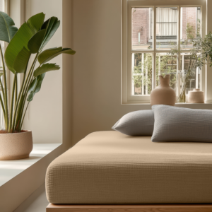 Hoeslaken Mousseline Nude 140 x 200 + 30