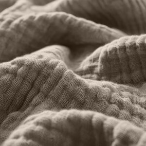 Hoeslaken Mousseline Taupe 180 x 200 + 30