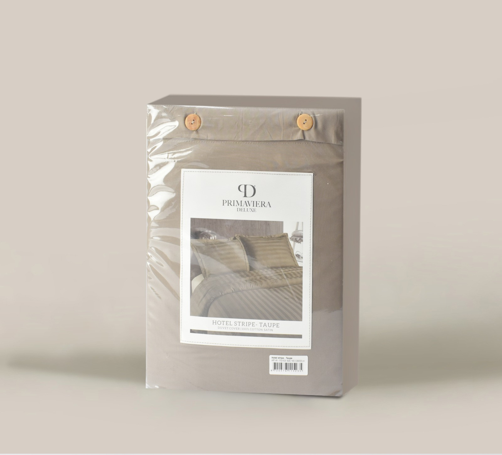 Hotel stripe Taupe 200 x 200/260
